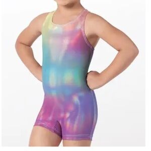 Balera‎ Metallic Prints Biketard Sugar Ombre 7/8 Y New Without Tags